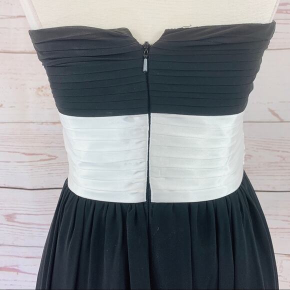 Bill Levkoff black white pleated bust long bride - Picture 6 of 8